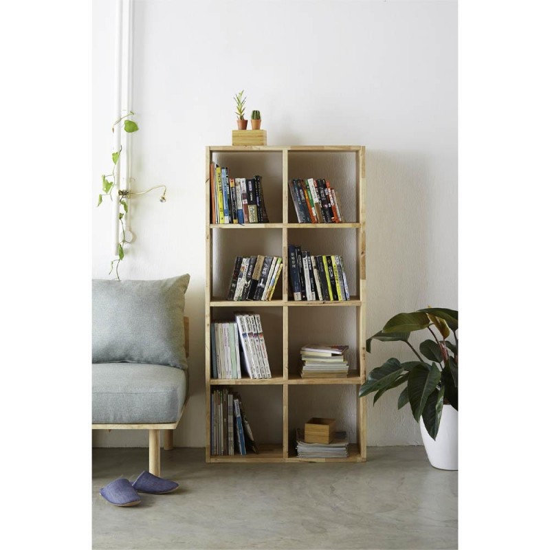 Ραφιέρα Nextdeco Natural μασίφ ξύλο Υ145×73,4×30εκ.