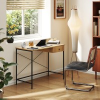 Γραφείο ξύλινο μεταλλικό Nextdeco με συρτάρι Υ76x100x48εκ.