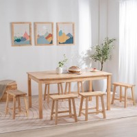Τραπέζι τραπεζαρίας Nextdeco Natural μασίφ ξύλο Υ74×150×90εκ.