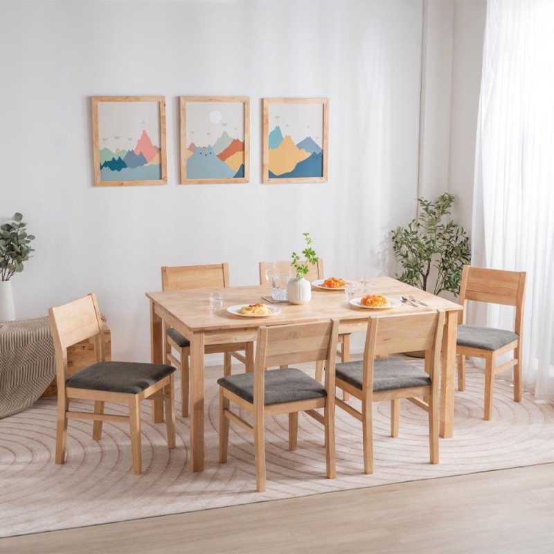 Τραπέζι τραπεζαρίας Nextdeco Natural μασίφ ξύλο Υ74×150×90εκ.