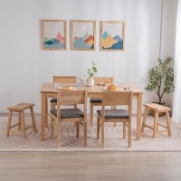 Τραπέζι τραπεζαρίας Nextdeco Natural μασίφ ξύλο Υ74×150×90εκ.
