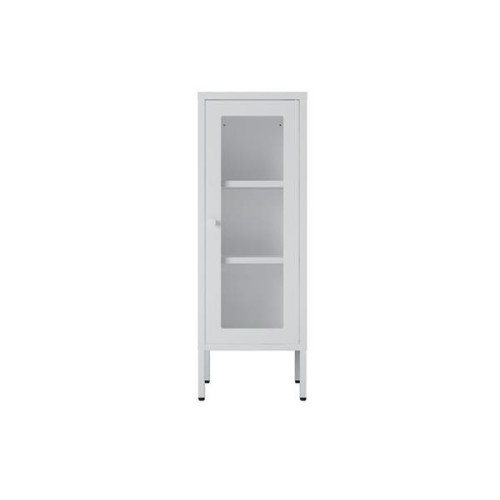 Ντουλάπι μεταλλικό Nextdeco γυάλινο λευκό Υ102x40x40εκ.