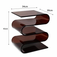 Τραπεζάκι - Κομοδίνο Nextdeco S Shape ακρυλικό καφέ Υ43x34x30εκ.