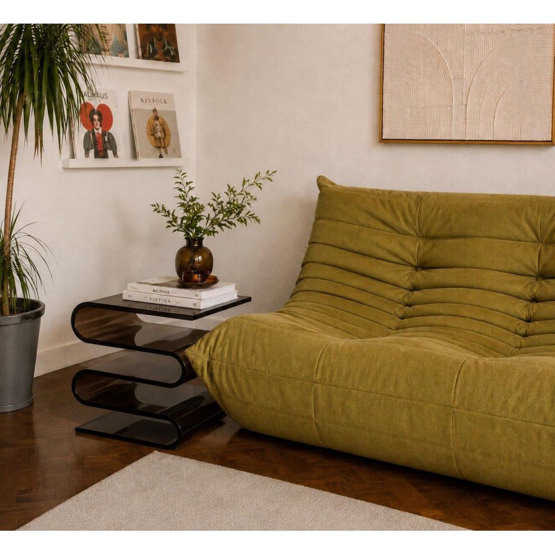 Τραπεζάκι - Κομοδίνο Nextdeco S Shape ακρυλικό καφέ Υ43x34x30εκ.