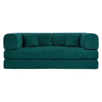 Compressed Nextdeco τριθέσιος καναπές-κρεβάτι πράσινος 200x100x75εκ.
