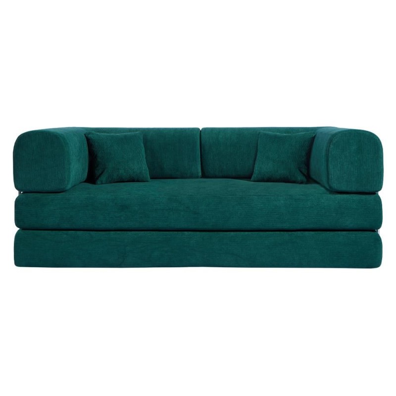 Compressed Nextdeco τριθέσιος καναπές-κρεβάτι πράσινος 200x100x75εκ.