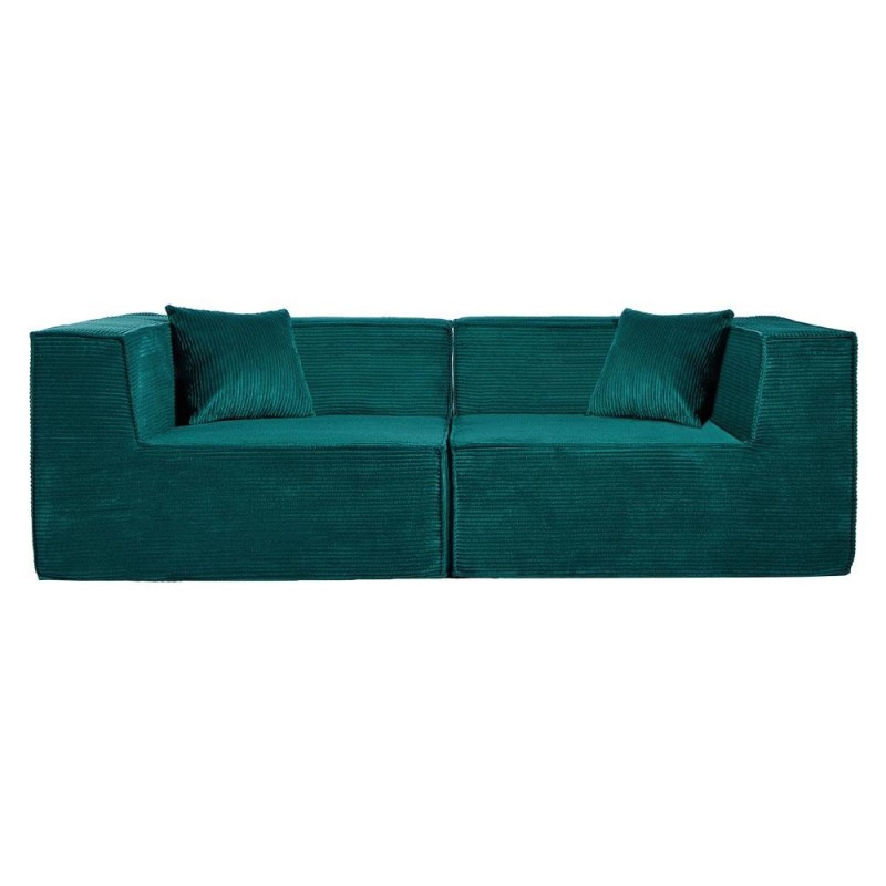 Compressed Nextdeco καναπές τριθέσιος κοτλέ πράσινος Υ63x208x101εκ.