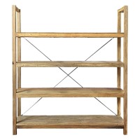 Ραφιέρα Nextdeco ανακυκλωμένο ξύλο teak - mahoni Υ200xM185xΠ39εκ