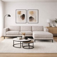 Καναπές γωνιακός Nextdeco Heming δεξιά γωνία γκρι-μπεζ Υ76x280x159εκ.