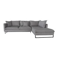 Καναπές γωνιακός Nextdeco Siegfried δεξιά γωνία γκρι Y85x286x183εκ.