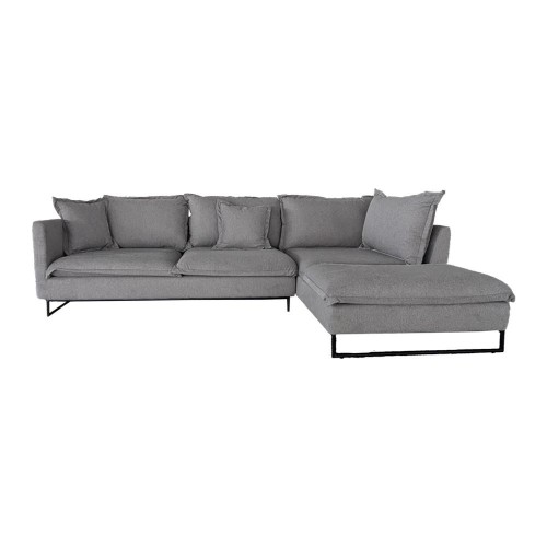 Καναπές γωνιακός Nextdeco Siegfried δεξιά γωνία γκρι Y85x286x183εκ.