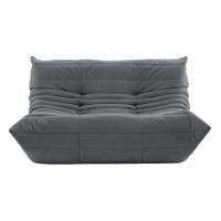 Καναπές διθέσιος Nextdeco Togo Alcantara σκούρο γκρι Υ70x132x102εκ