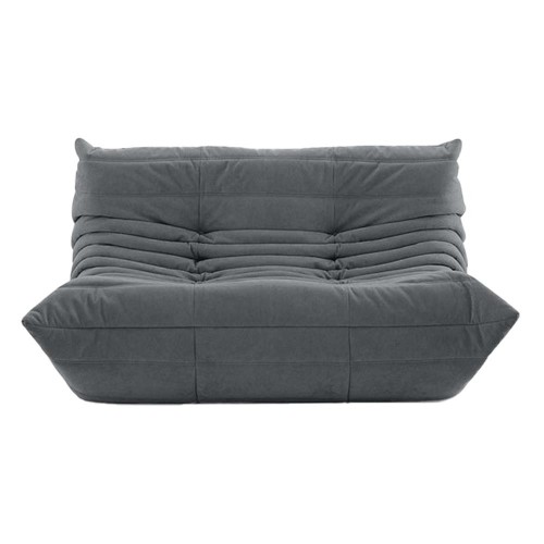 Καναπές διθέσιος Nextdeco Togo Alcantara σκούρο γκρι Υ70x132x102εκ