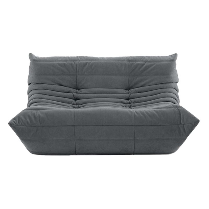Καναπές διθέσιος Nextdeco Togo Alcantara σκούρο γκρι Υ70x132x102εκ