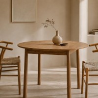 Τραπέζι στρυγγυλό Nextdeco μασίφ ξύλο δρυός Υ75xØ100εκ.