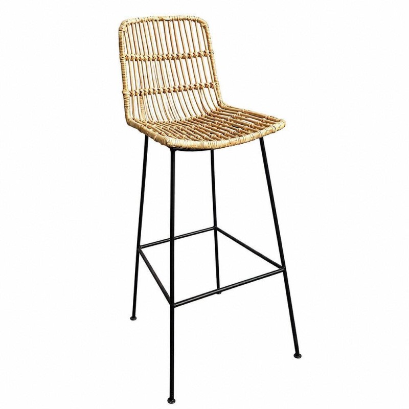 Σκαμπό μπαρ Nextdeco Lolana από φυσικό rattan Υ108x40x49εκ.