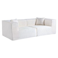 Compressed Nextdeco καναπές τριθέσιος κοτλέ ιβουάρ Υ63x208x101εκ.