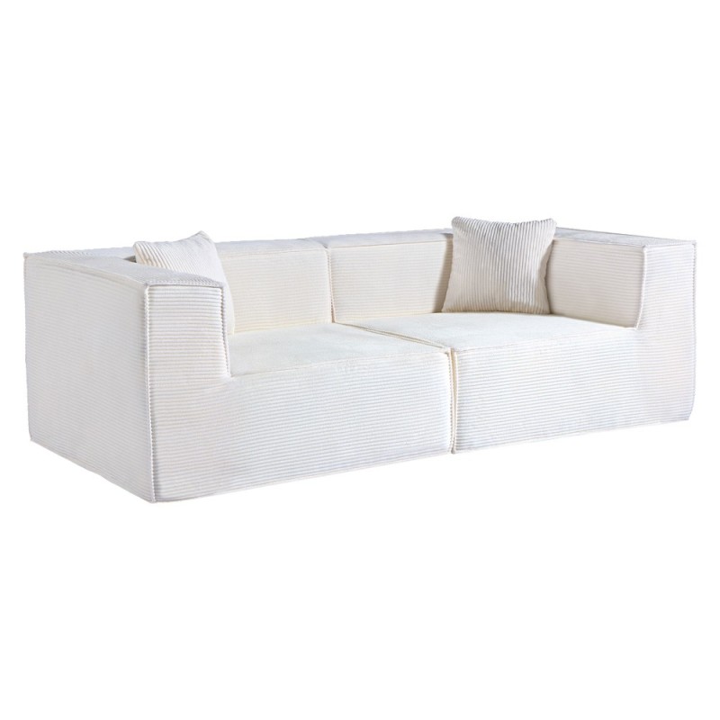Compressed Nextdeco καναπές τριθέσιος κοτλέ ιβουάρ Υ63x208x101εκ.