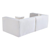 Compressed Nextdeco καναπές τριθέσιος κοτλέ ιβουάρ Υ63x208x101εκ.