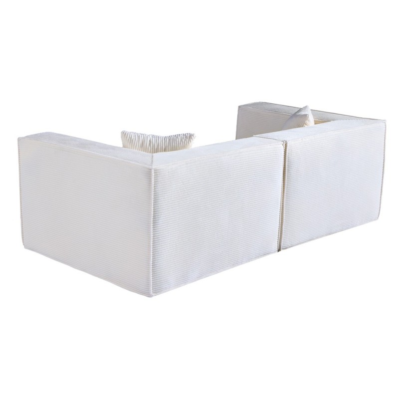 Compressed Nextdeco καναπές τριθέσιος κοτλέ ιβουάρ Υ63x208x101εκ.
