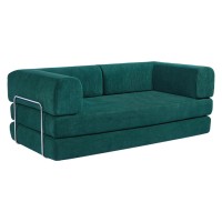 Compressed Nextdeco τριθέσιος καναπές-κρεβάτι πράσινος 200x100x75εκ.