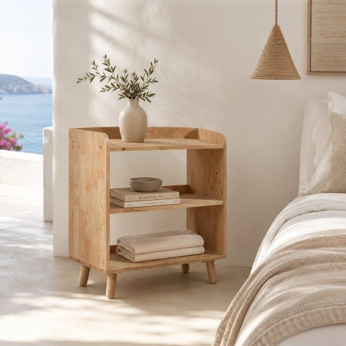 Ραφιέρα Nextdeco Natural μασίφ ξύλο Υ80x70x40εκ.