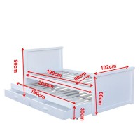 Κρεβάτι μονό Nextdeco Elliot (στρώμα 90x190εκ.) με αποθηκευτικό χώρο λευκό Υ90x100x210εκ