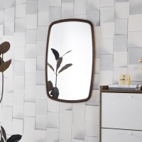 Καθρέφτης επιτοίχιος οβάλ Nextdeco φυσικό ξύλο oak 60x90εκ.