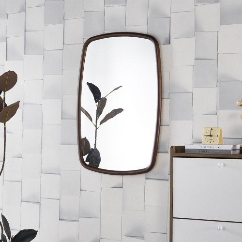 Καθρέφτης επιτοίχιος οβάλ Nextdeco ξύλο βελανιδιάς 60x90εκ.