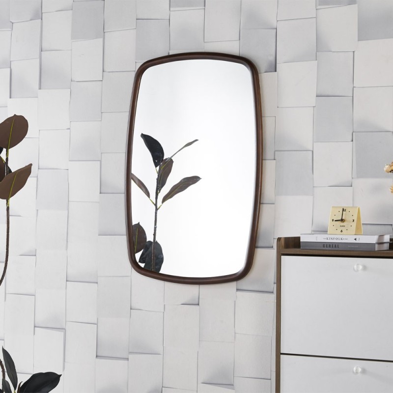 Καθρέφτης επιτοίχιος οβάλ Nextdeco φυσικό ξύλο oak 60x90εκ.