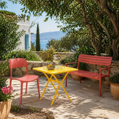 Τραπέζι εξωτερικού χώρου PP Nextdeco λαχανί UV protection Υ71×70×70εκ.