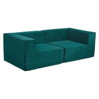 Compressed Nextdeco καναπές τριθέσιος κοτλέ πράσινος Υ63x208x101εκ.