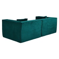Compressed Nextdeco καναπές τριθέσιος κοτλέ πράσινος Υ63x208x101εκ.