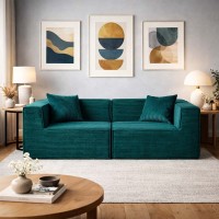 Compressed Nextdeco καναπές τριθέσιος κοτλέ πράσινος Υ63x208x101εκ.