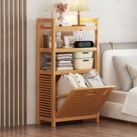 Ράφι με καλάθι απλύτων Nextdeco ξύλινο μπαμπού Υ119x50x30εκ.
