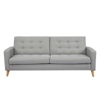 Καναπές κρεβάτι τριθέσιος Nextdeco Soho khaki light Υ81x201x90εκ.