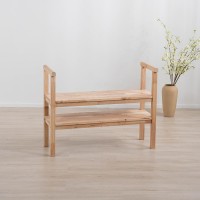 Παπουτσοθήκη παγκάκι Nextdeco Natural μασίφ ξύλο Υ70,5x90x34εκ.
