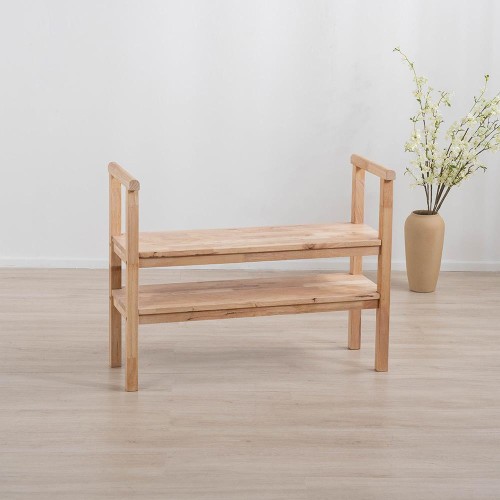 Παπουτσοθήκη παγκάκι Nextdeco Natural μασίφ ξύλο Υ70,5x90x34εκ.