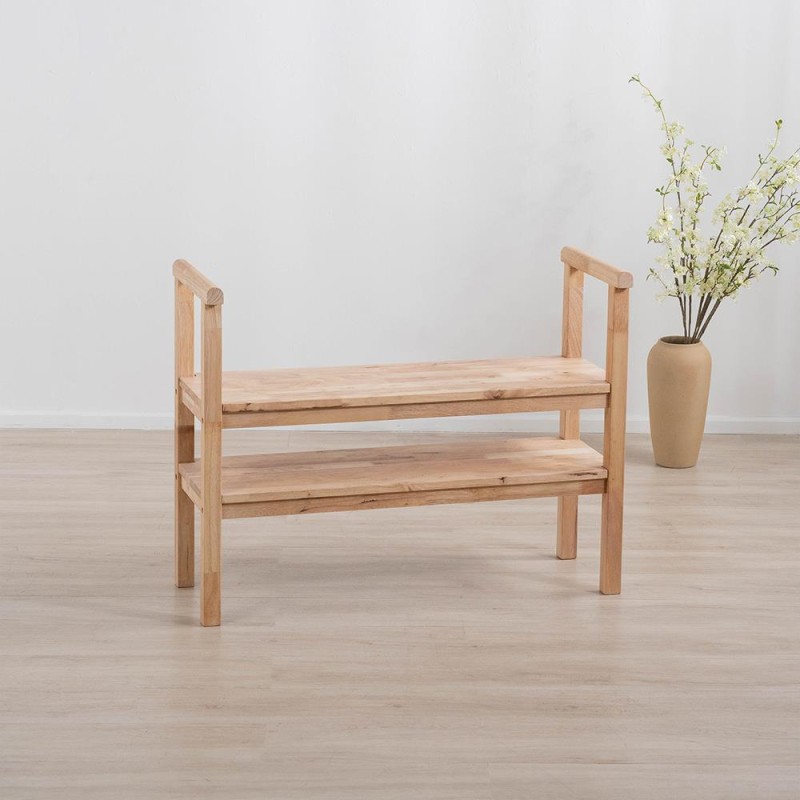 Παπουτσοθήκη παγκάκι Nextdeco Natural μασίφ ξύλο Υ70,5x90x34εκ.