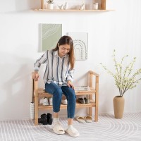 Παπουτσοθήκη παγκάκι Nextdeco Natural μασίφ ξύλο Υ70,5x90x34εκ.