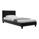 Κρεβάτι Nevil pakoworld μονό 100x200 PU χρώμα μαύρο ματ με ανατομικές τάβλες