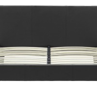 Κρεβάτι Nevil pakoworld 150x200 PU χρώμα μαύρο ματ