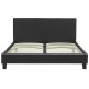 Κρεβάτι Nevil pakoworld διπλό 150x200 PU χρώμα μαύρο ματ με ανατομικές τάβλες
