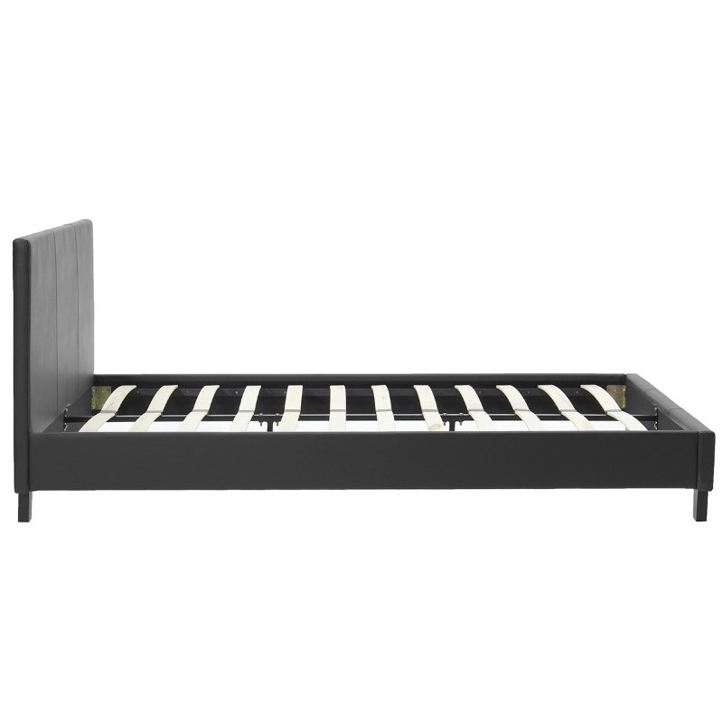 Κρεβάτι Nevil pakoworld 150x200 PU χρώμα μαύρο ματ
