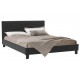 Κρεβάτι Nevil pakoworld διπλό 150x200 PU χρώμα μαύρο ματ με ανατομικές τάβλες