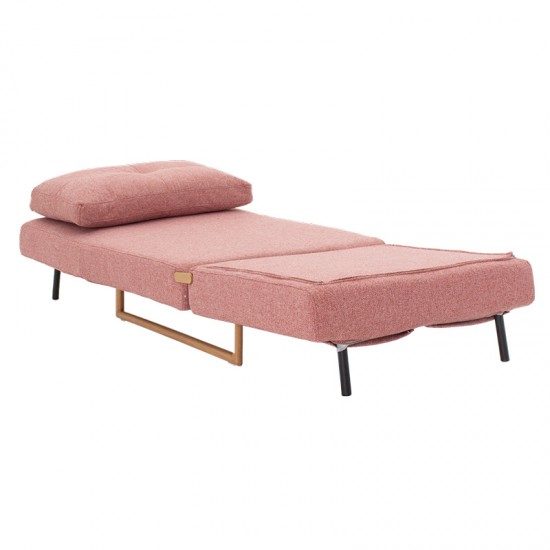 Πολυθρόνα-κρεβάτι Edda pakoworld ύφασμα ροζ 77x93x86εκ
