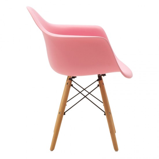 Πολυθρόνα Julita pakoworld πολυπροπυλενίου χρώμα ροζ - φυσικό