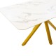 Τραπέζι Paris pakoworld γυαλί 8mm σχέδιο μαρμάρου-χρυσό 160x80x75εκ