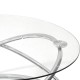 Τραπέζι σαλονιού Sabin pakoworld μέταλλο-γυαλί 8mm Φ80x43εκ