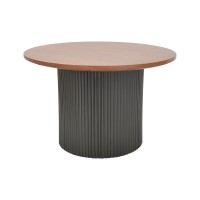 Tραπέζια σαλονιού Dovel pakoworld mdf σετ 2τεμ. καρυδι-μαύρο μεταλλο